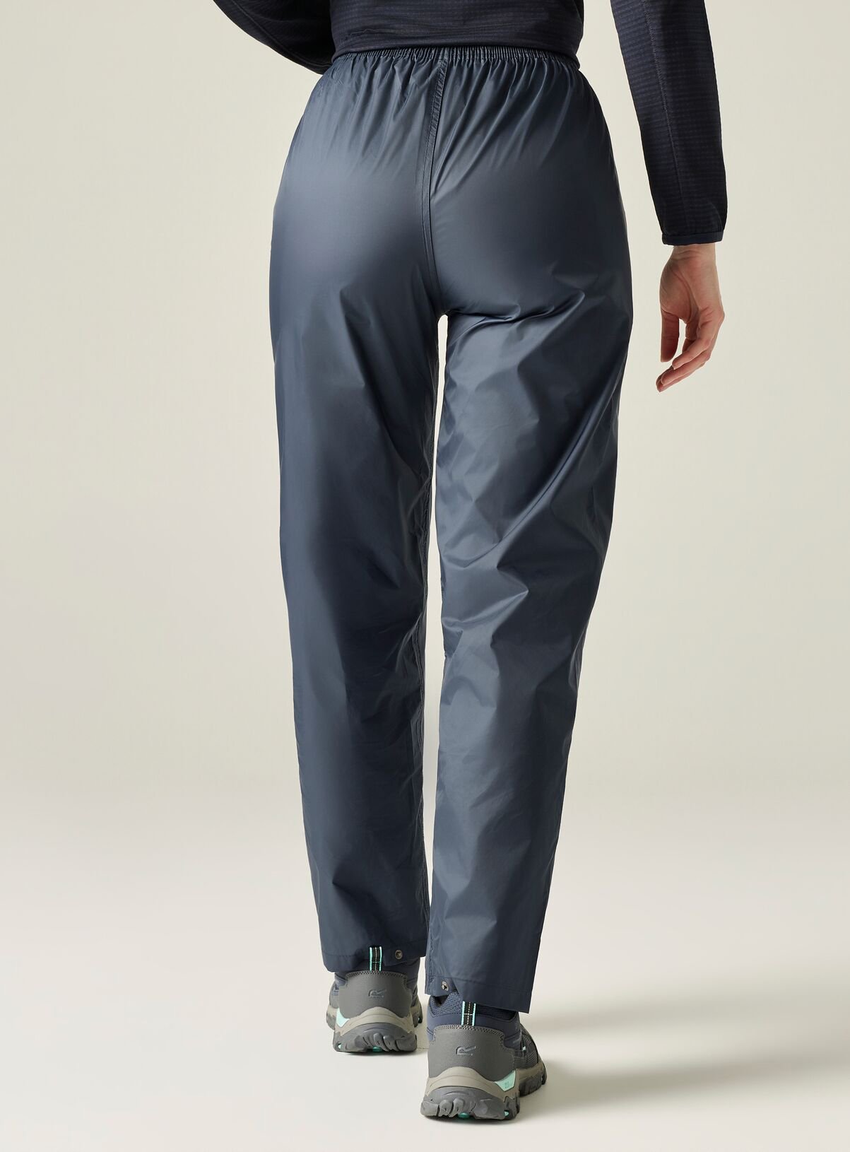 REGATTA Womens Waterproof Pack It Over Trousers Navy L - Image 2 thumbnail