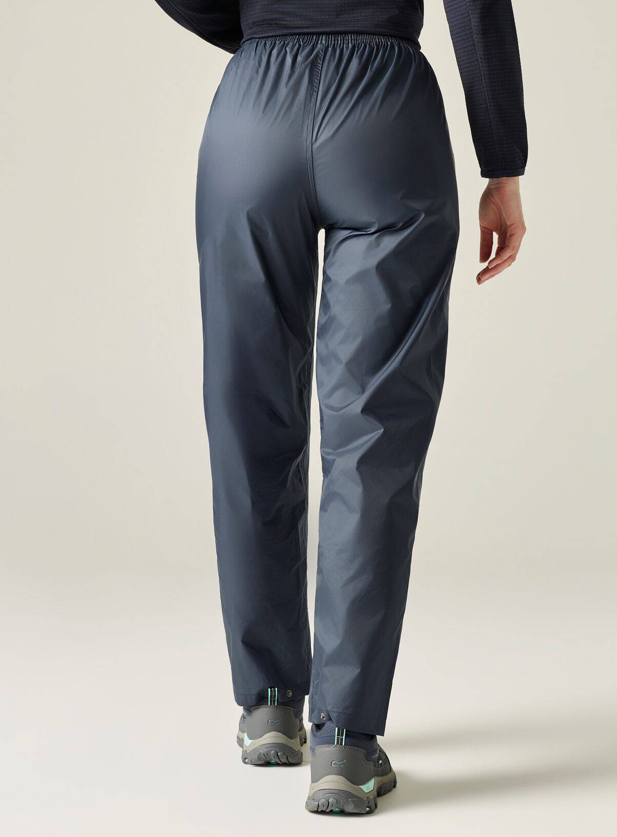 REGATTA Womens Waterproof Pack It Over Trousers Navy L - Image 2