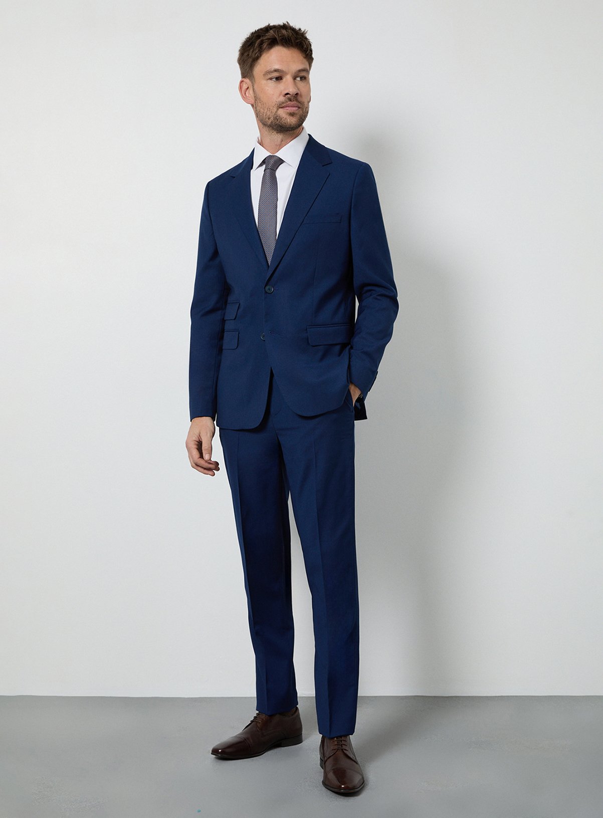 BURTON Royal Blue Textured Slim Fit Suit Jacket 38S - Image 3 thumbnail