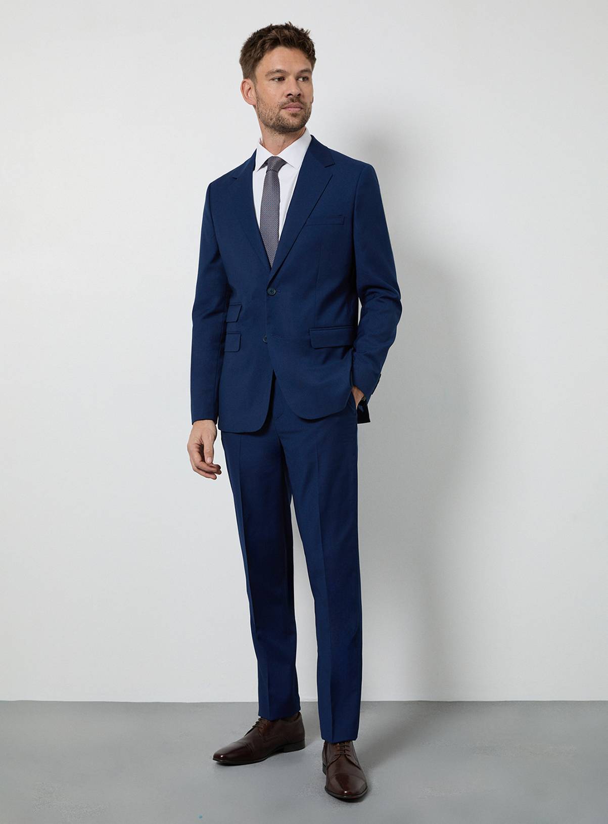 BURTON Royal Blue Textured Slim Fit Suit Jacket 38S - Image 3