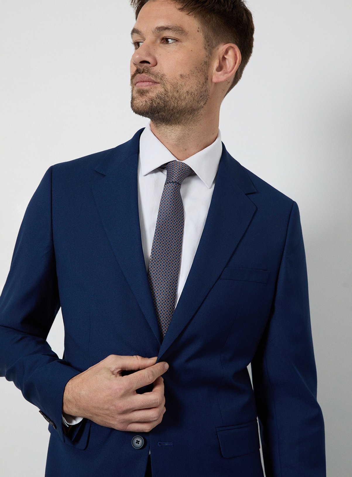 BURTON Royal Blue Textured Slim Fit Suit Jacket 38S - Image 5 thumbnail