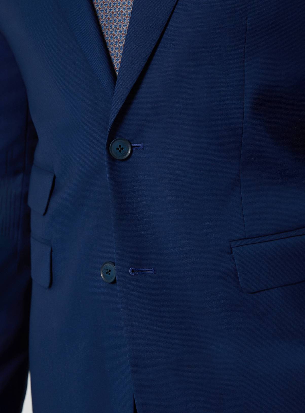 BURTON Royal Blue Textured Slim Fit Suit Jacket 38S - Image 6