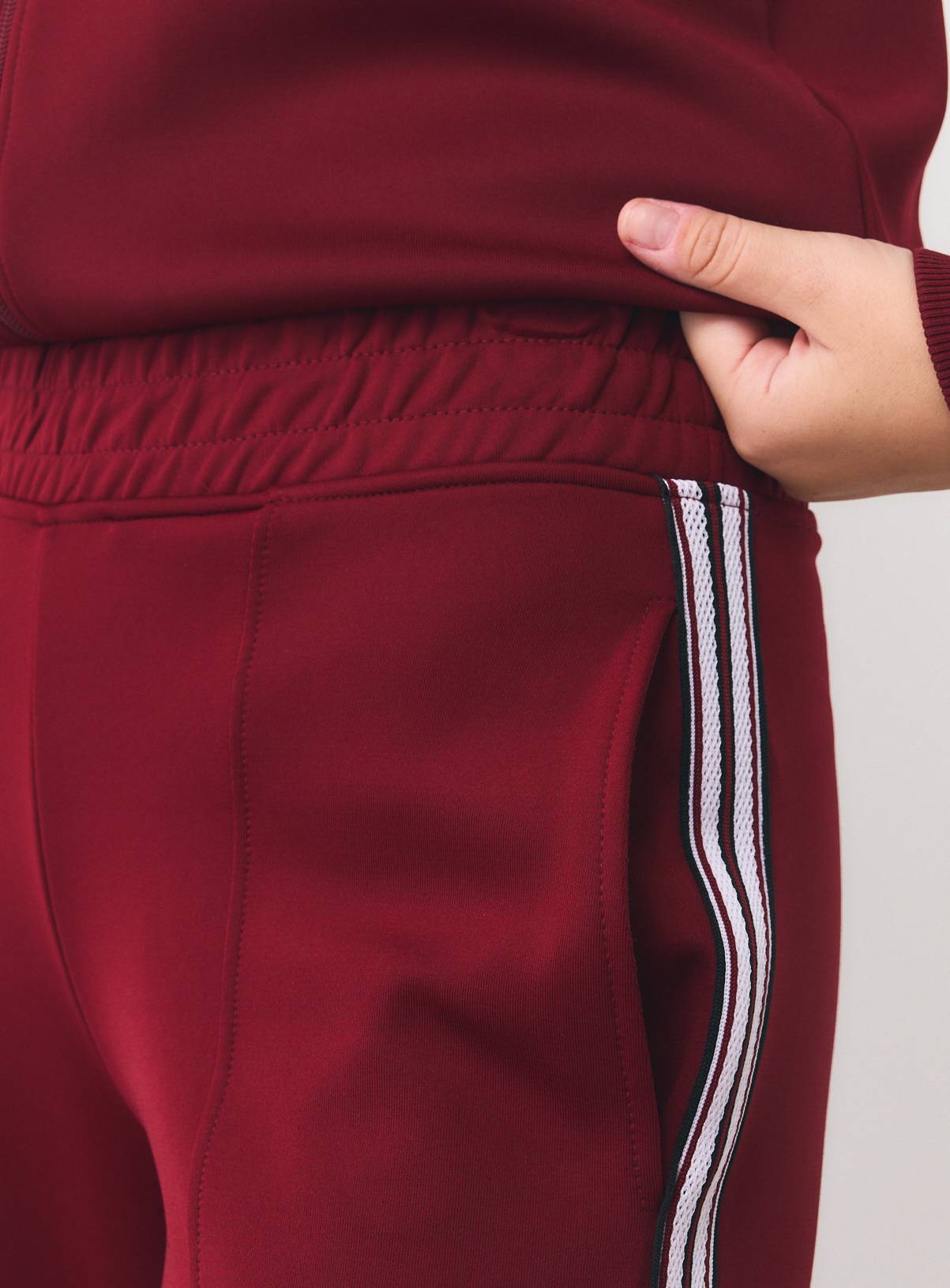 Red Wide Leg Tricot Piping Joggers L - Image 3