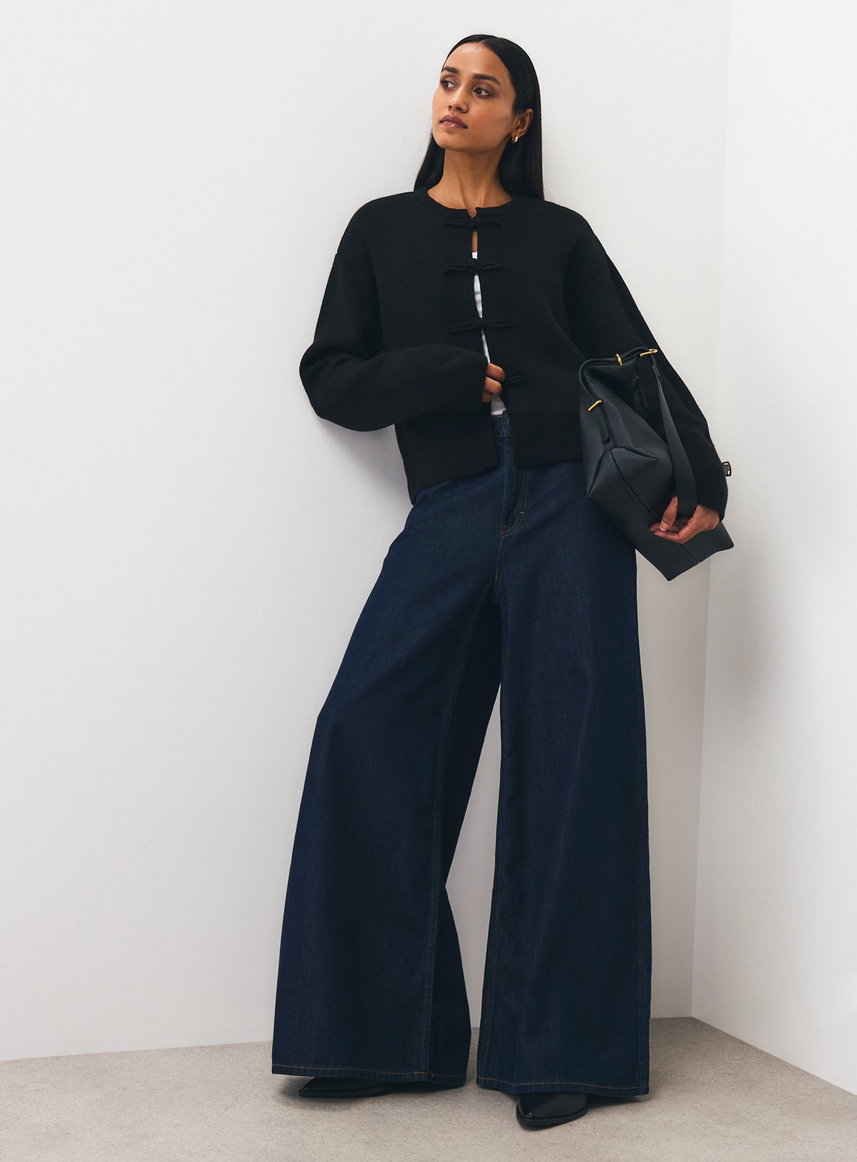 Black Frogging Trim Knitted Jacket M - Image 2 thumbnail