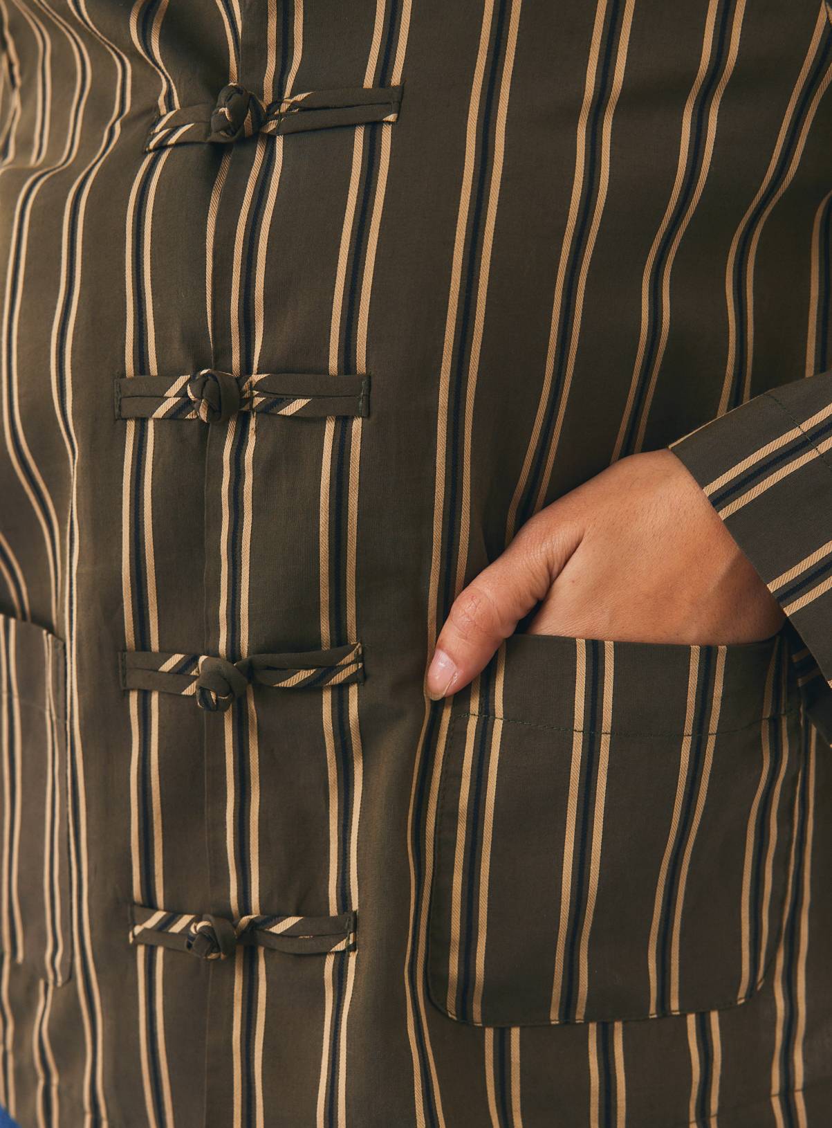 Green Striped Frogging Shacket 22 - Image 3