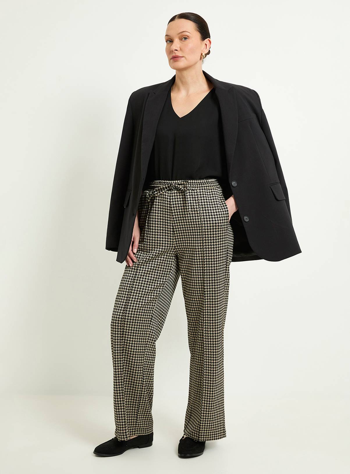 WALLIS Dogtooth Ponte Drawstring Trouser 16 - Image 2
