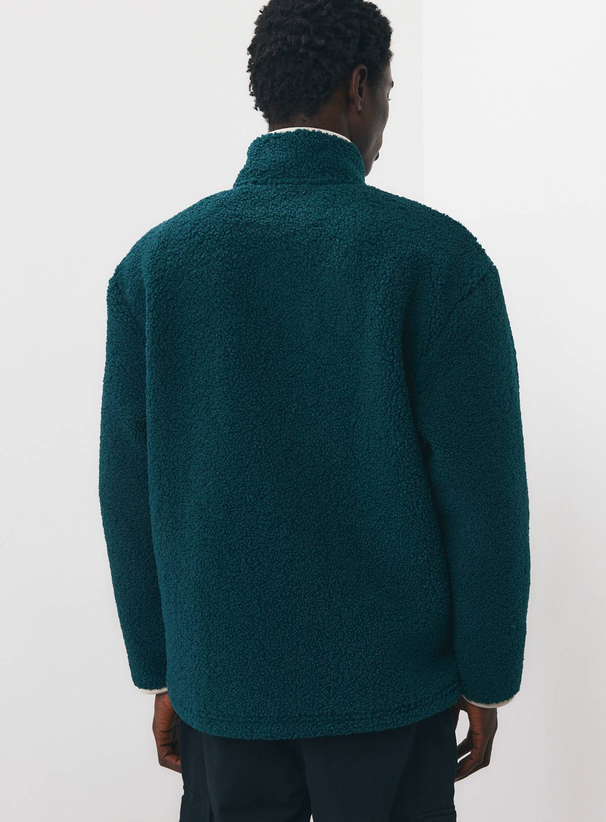 Green Borg Popper Neck Fleece M - Image 5