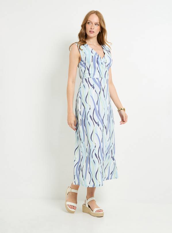 WALLIS Stripe Jersey Wrap Midaxi Dress 14
