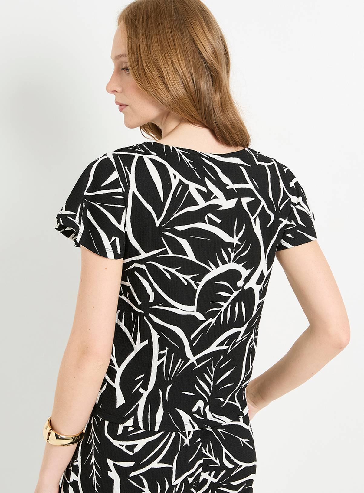 WALLIS Petite Tropical Tie Detail Flutter Sleeve Top 20 - Image 3