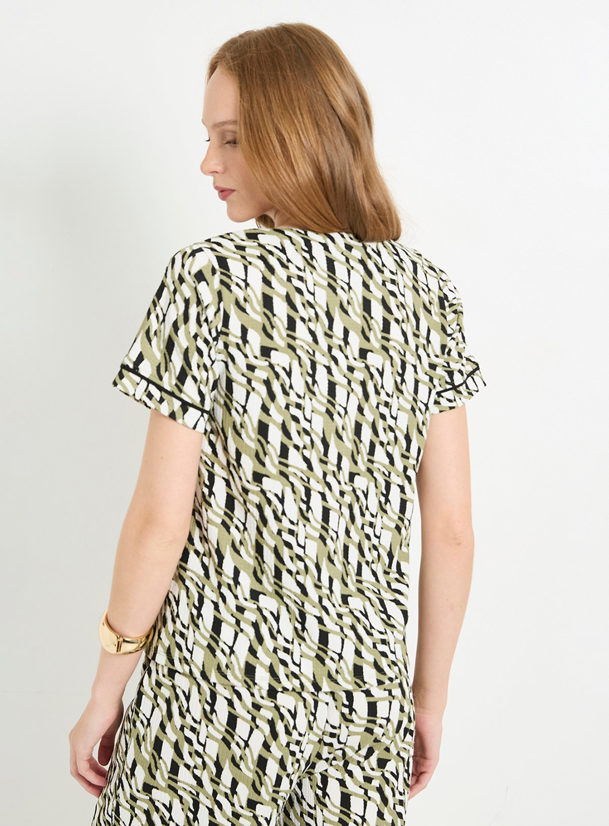 WALLIS Geo Jersey Short Sleeve T-Shirt 16 - Image 3 thumbnail