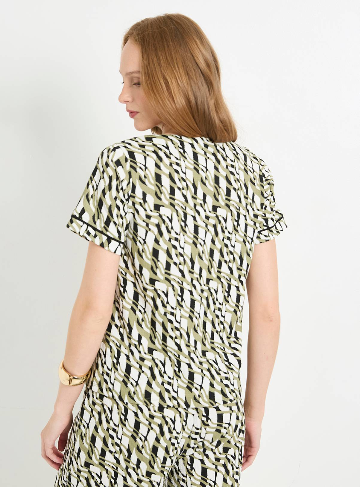 WALLIS Geo Jersey Short Sleeve T-Shirt 16 - Image 3