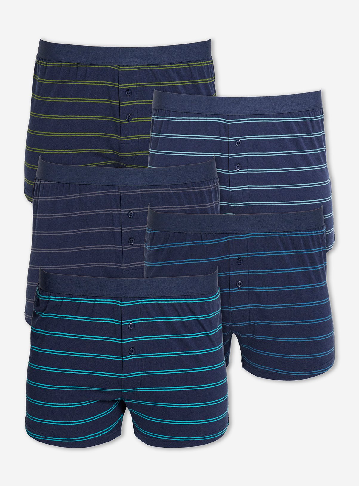 JACAMO 5 Pack Stripe Loose Boxers 33/35 - Image 1 thumbnail