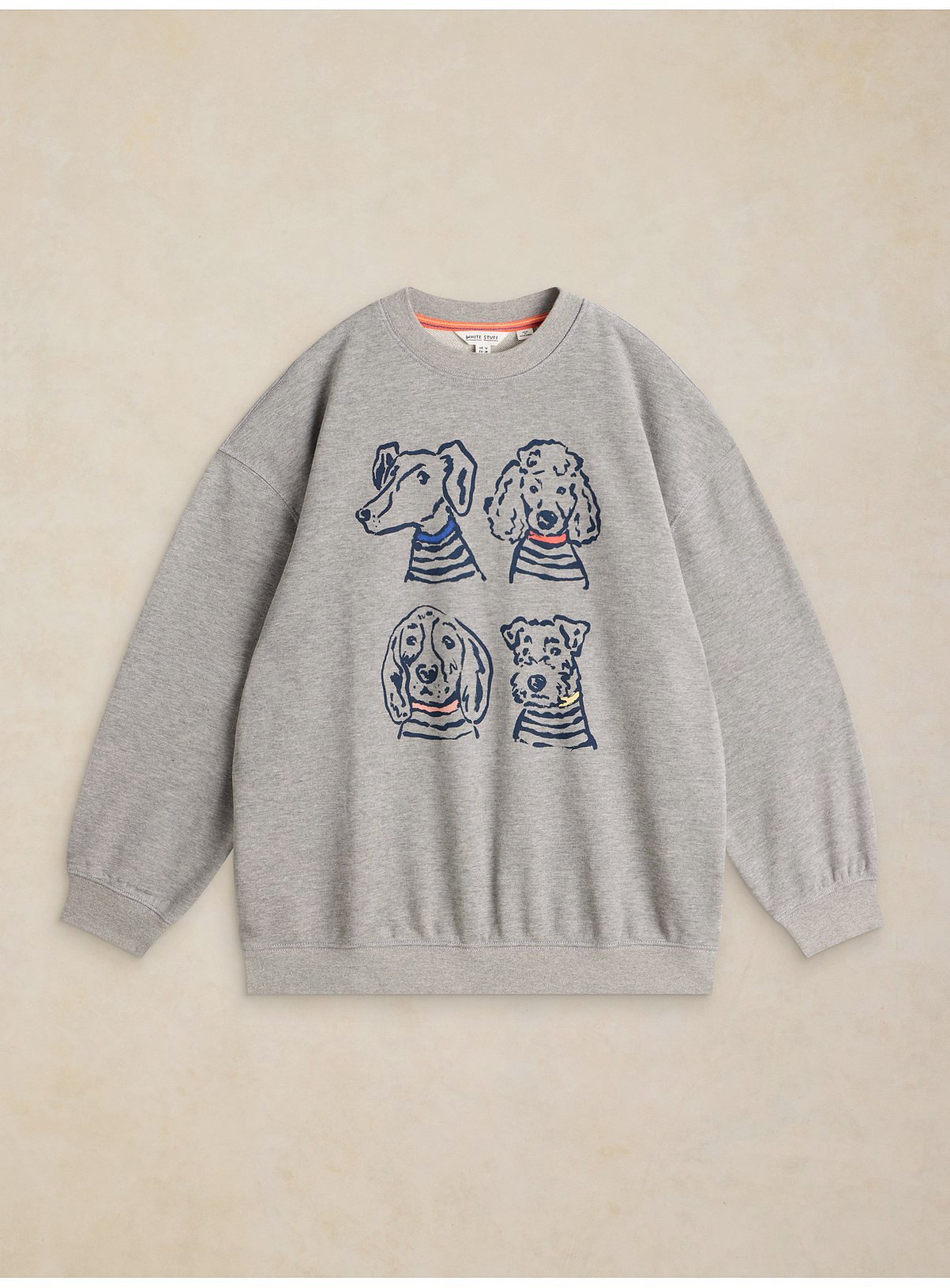 WHITE STUFF Cleo Longline Dog Graphic Sweat Grey 12 - Image 5 thumbnail