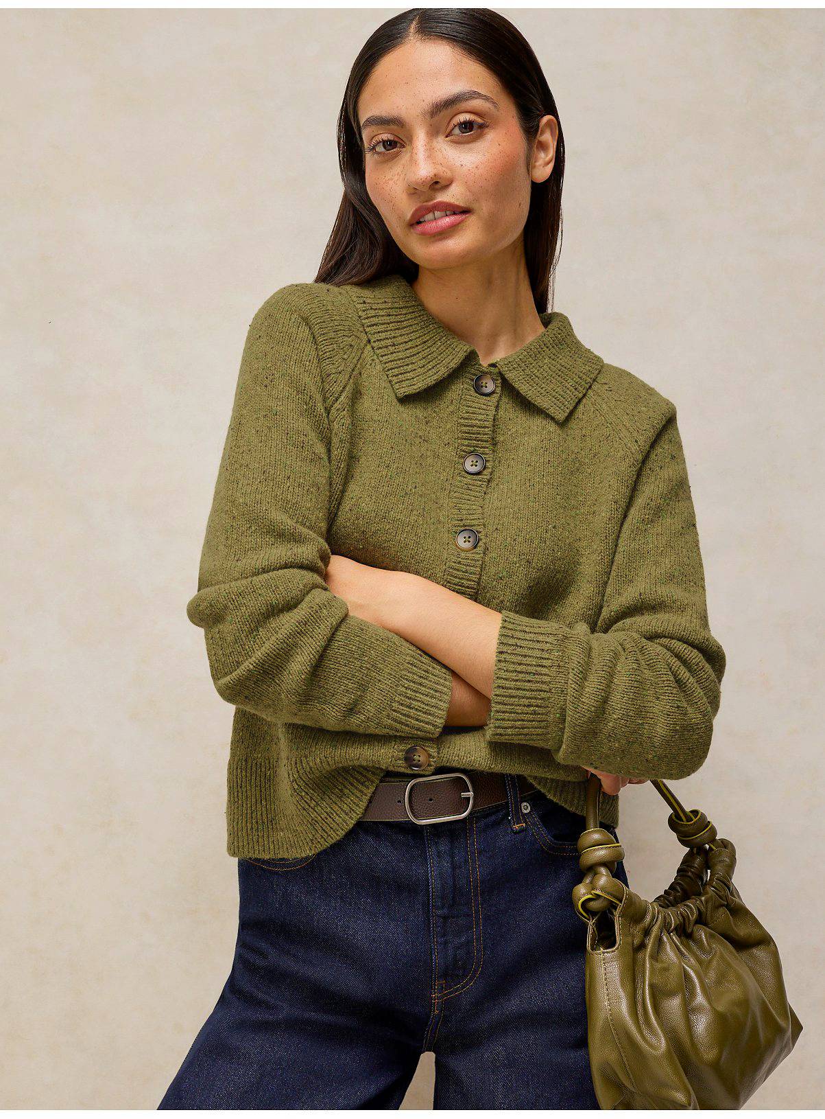 WHITE STUFF Shepherd Collar Wool Rich Cardigan 10 - Image 1