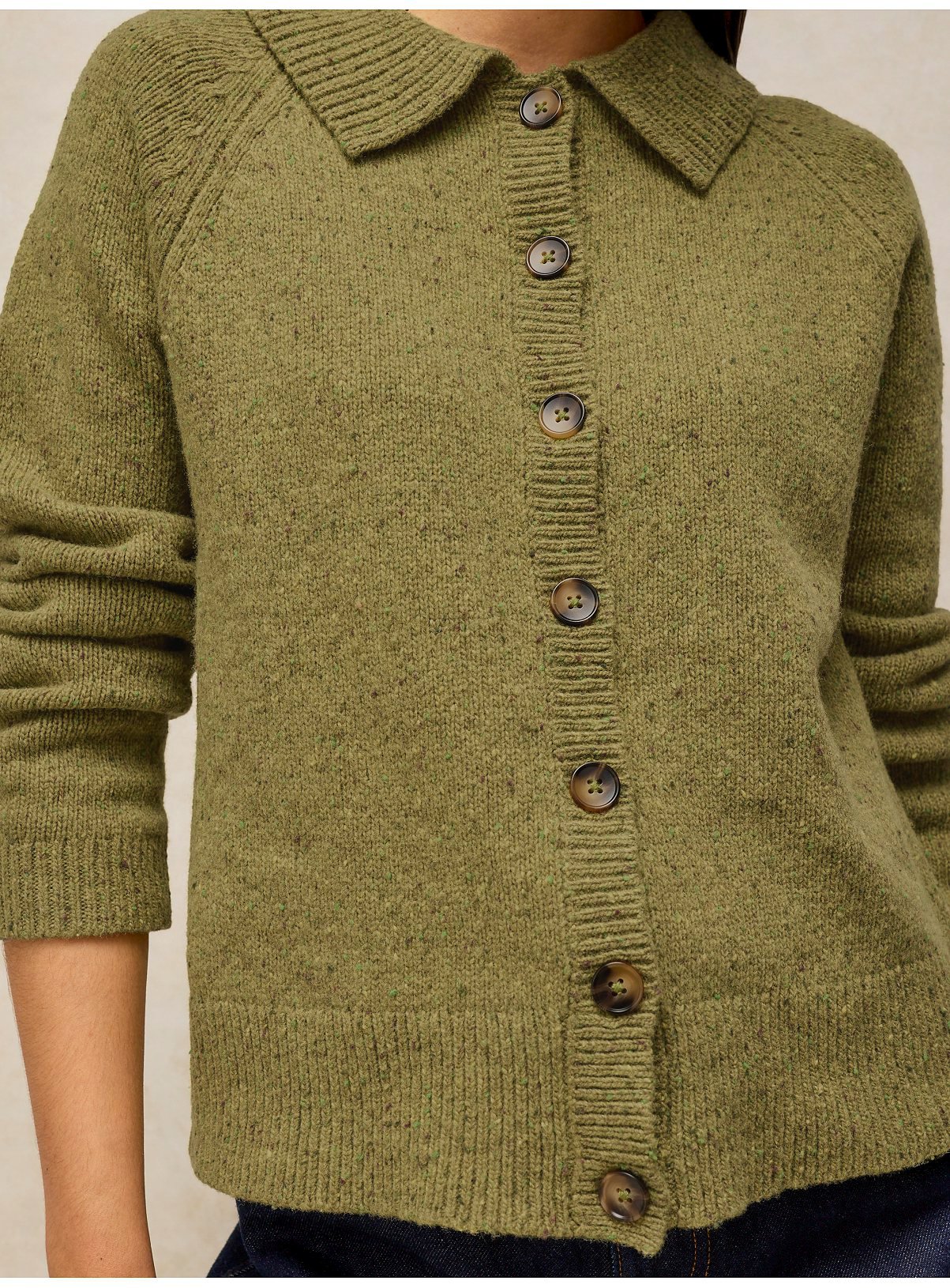 WHITE STUFF Shepherd Collar Wool Rich Cardigan 10 - Image 3 thumbnail