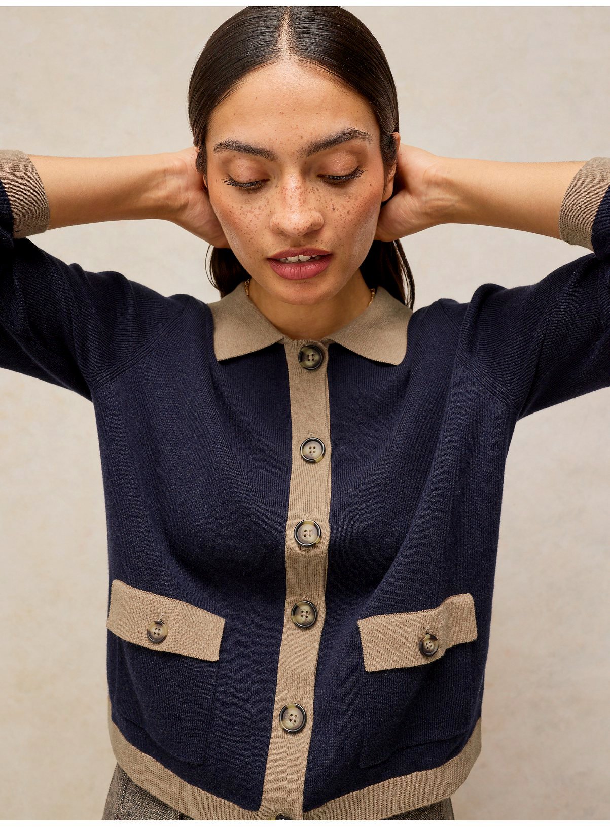 WHITE STUFF Charlotte Collar Cardigan 14 - Image 4 thumbnail