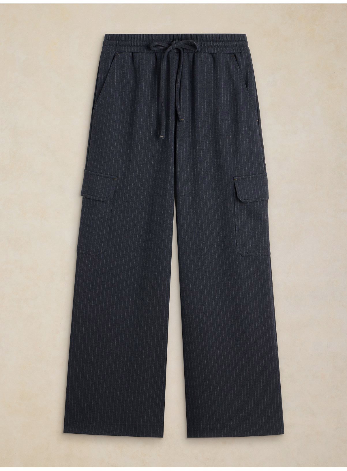 WHITE STUFF Teagan Navy Stripe Wide Leg Trouser 16 - Image 5 thumbnail