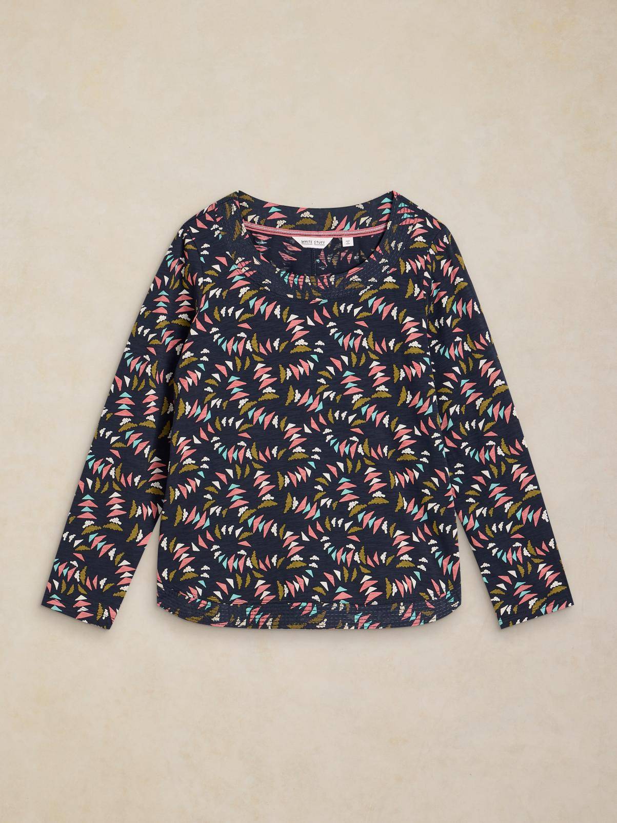 WHITE STUFF Weaver Notch Long Sleeve T-Shirt 16 - Image 1