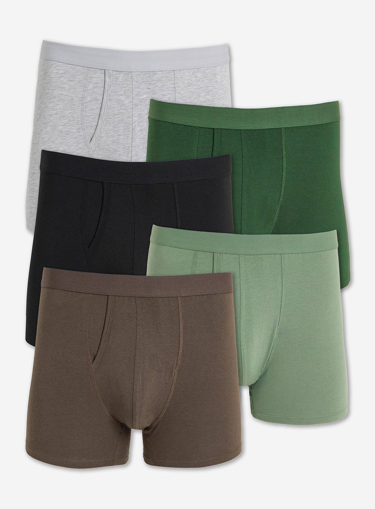JACAMO 5 Pack A Front Boxers Green Mix 54/56 - Image 1