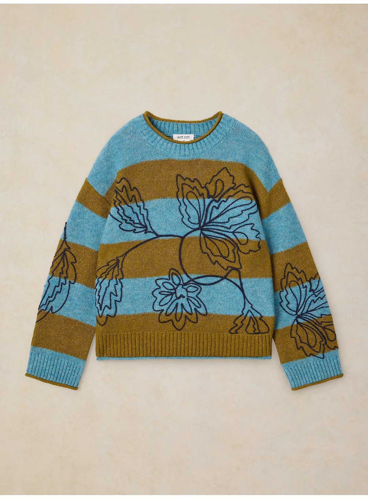 WHITE STUFF Emma Embr Stripe Jumper 8 - Image 5 thumbnail