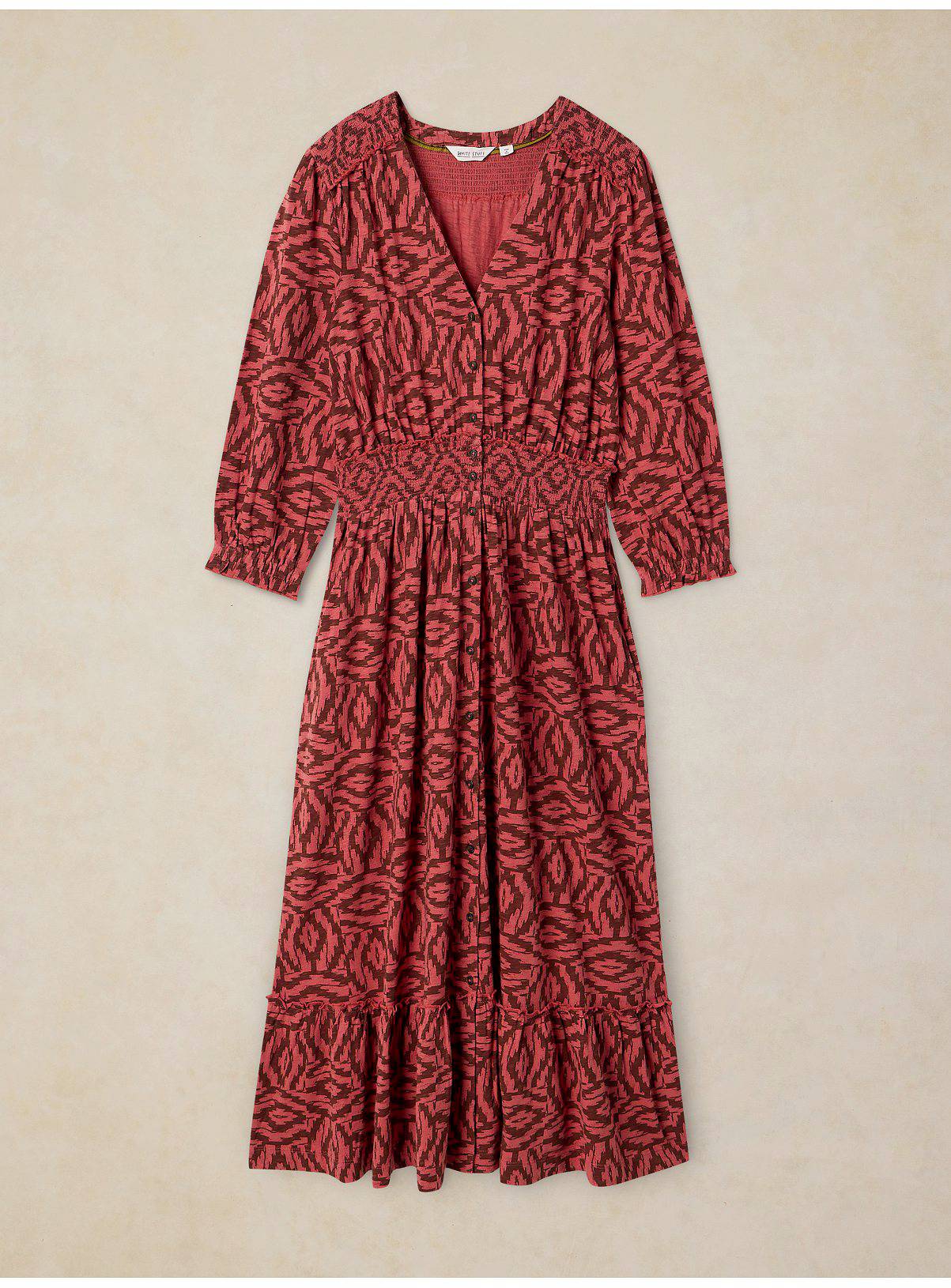 WHITE STUFF Jonie Shirred Dress 8 - Image 5