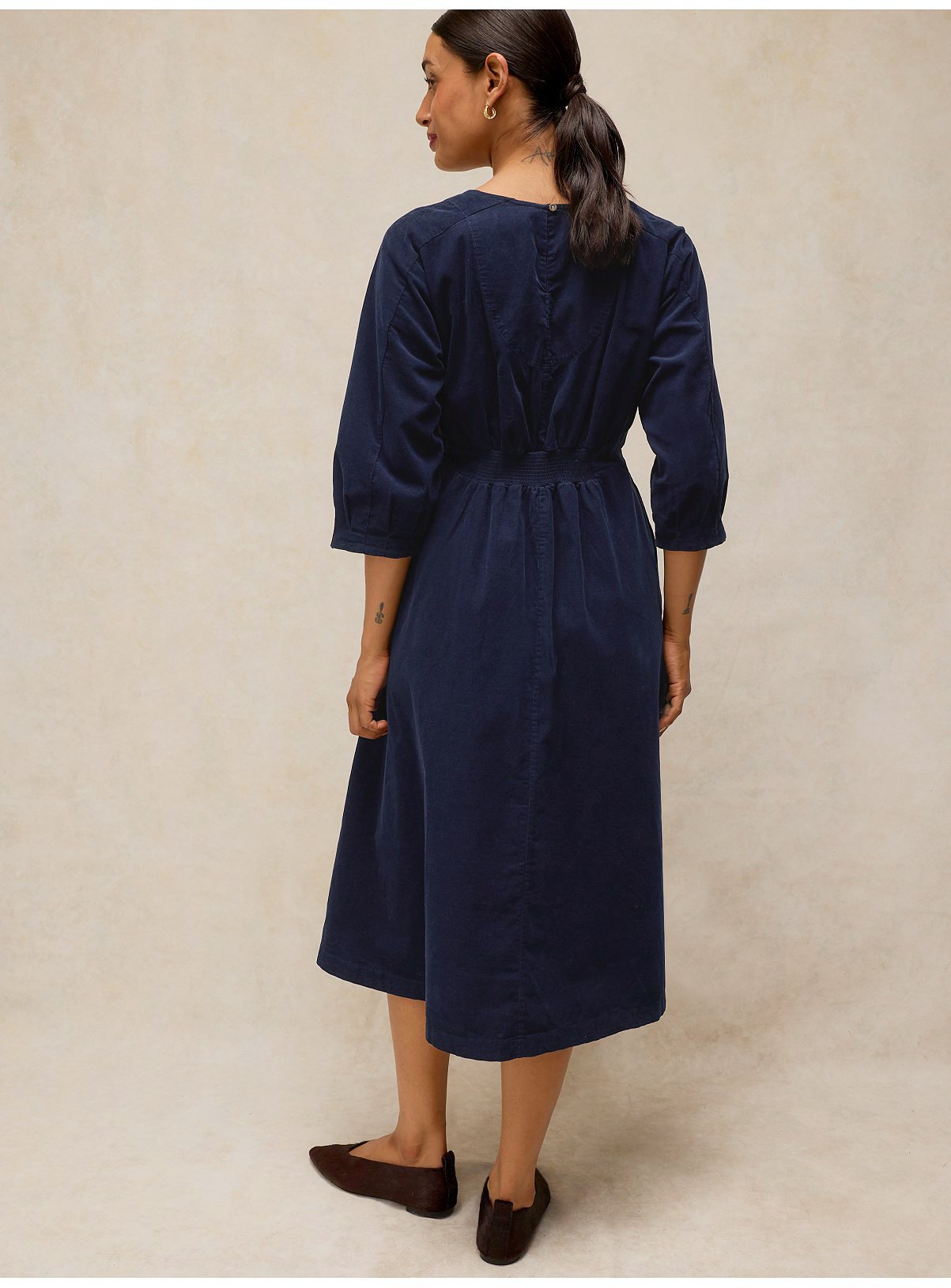 WHITE STUFF Navy Kate Corduroy Midi Dress 18 - Image 2 thumbnail