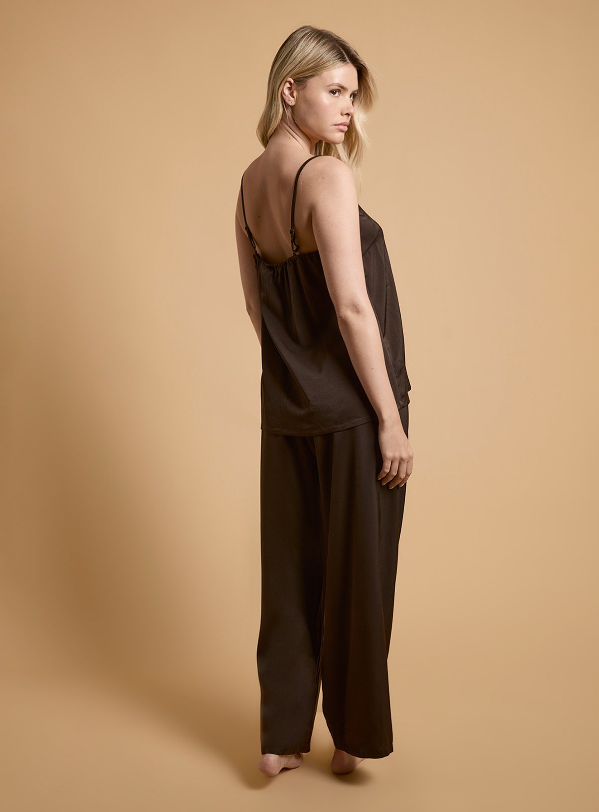 OASIS Strappy Cami and Trouser Satin Nightwear Set M - Image 3 thumbnail