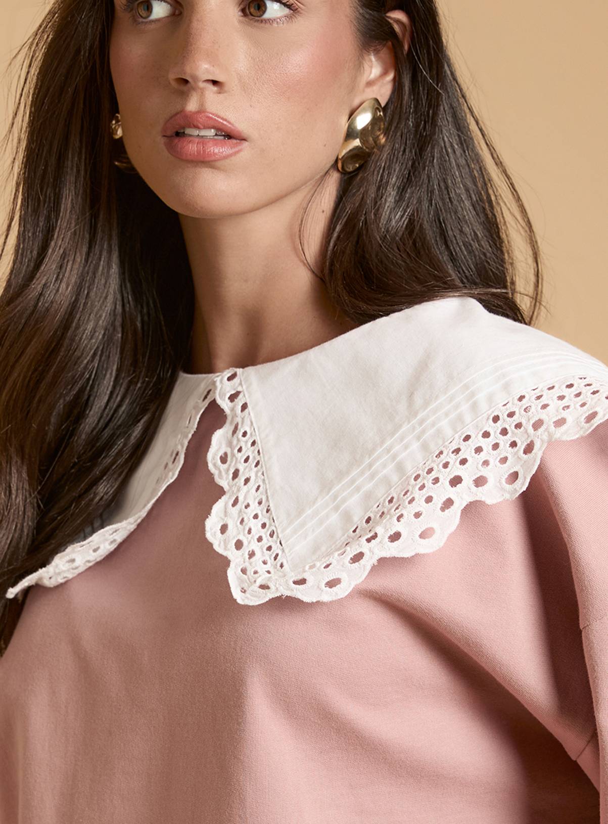 OASIS Volume Sleeve Sweatshirt with Cotton Collar 8 - Image 4
