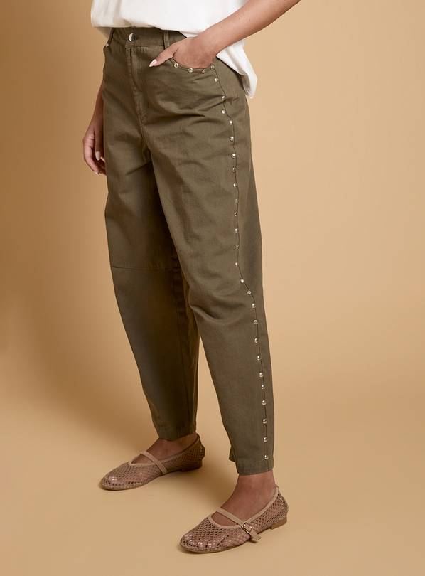 OASIS Premium Stud Detail Barrell Leg Jean 14