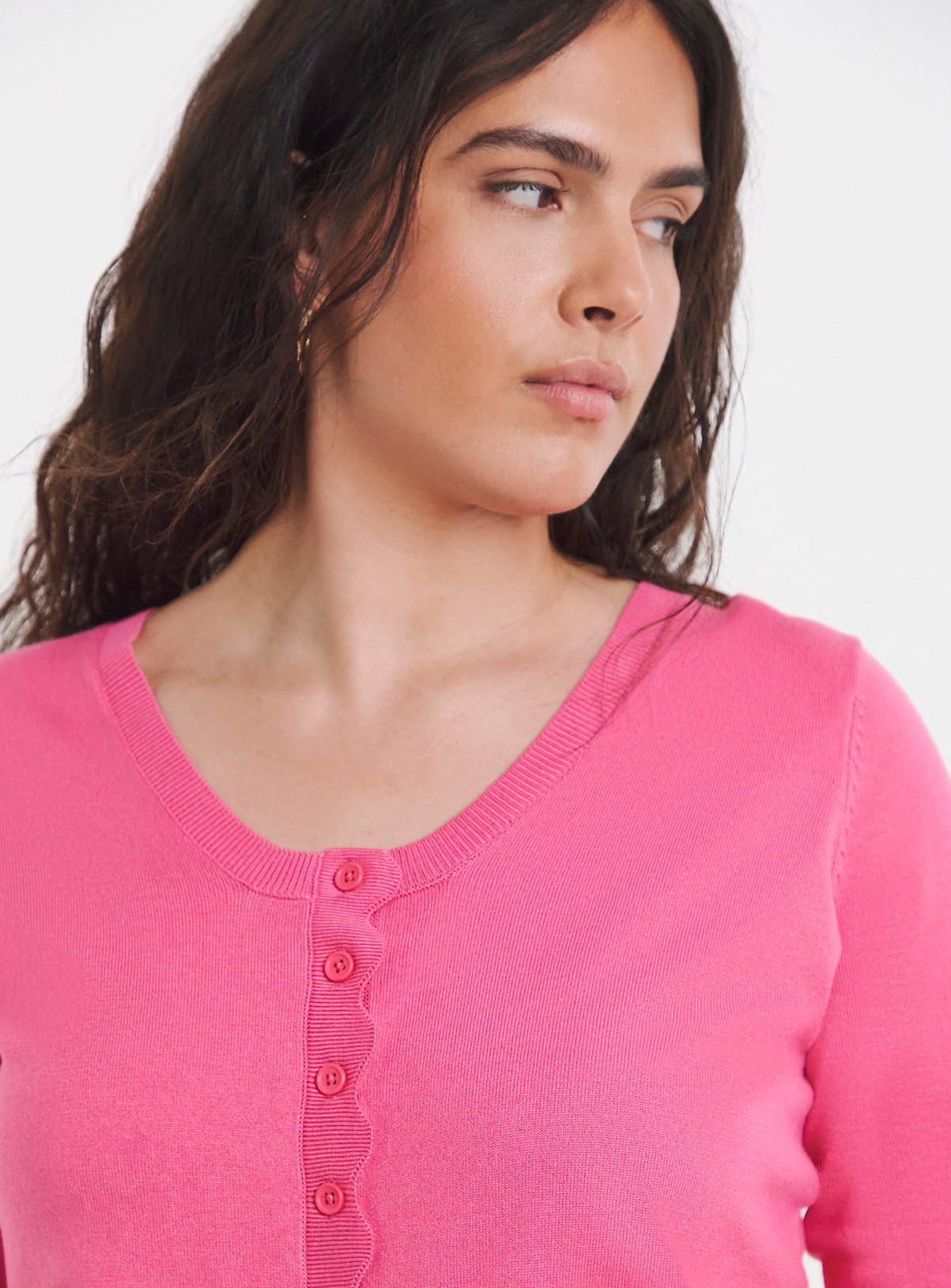 SIMPLY BE Fine Gauge Scallop Edge Cardigan 16-18 - Image 4 thumbnail