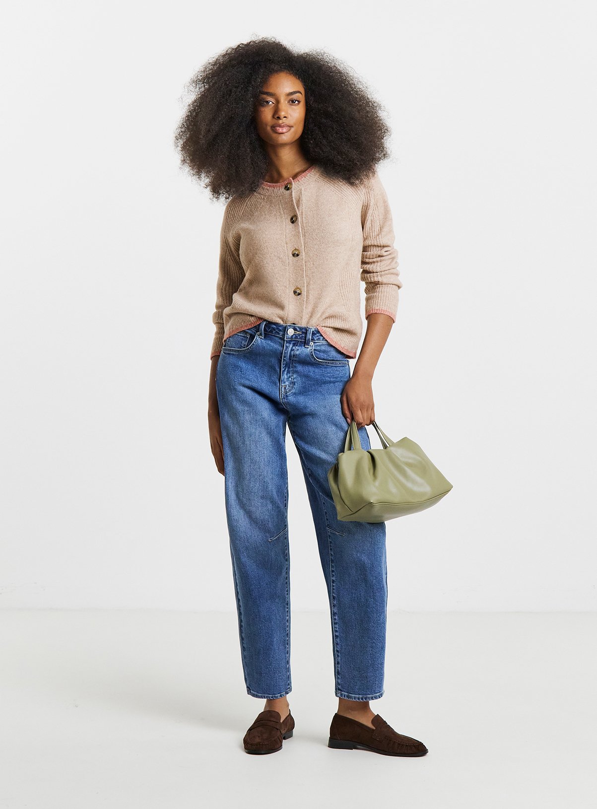 SIMPLY BE Sponge Whipstitch Crew Neck Cardigan With Wool 16-18 - Image 3 thumbnail