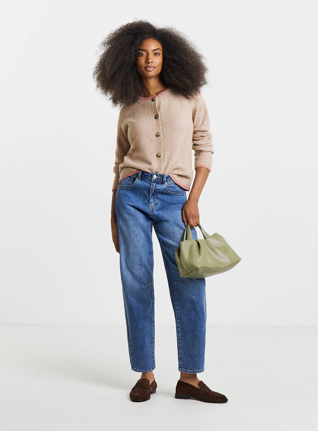SIMPLY BE Sponge Whipstitch Crew Neck Cardigan With Wool 16-18 - Image 3