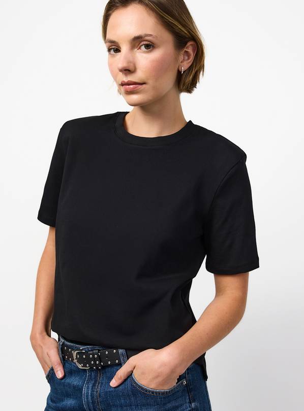 Black Shoulder Pad T-Shirt 12