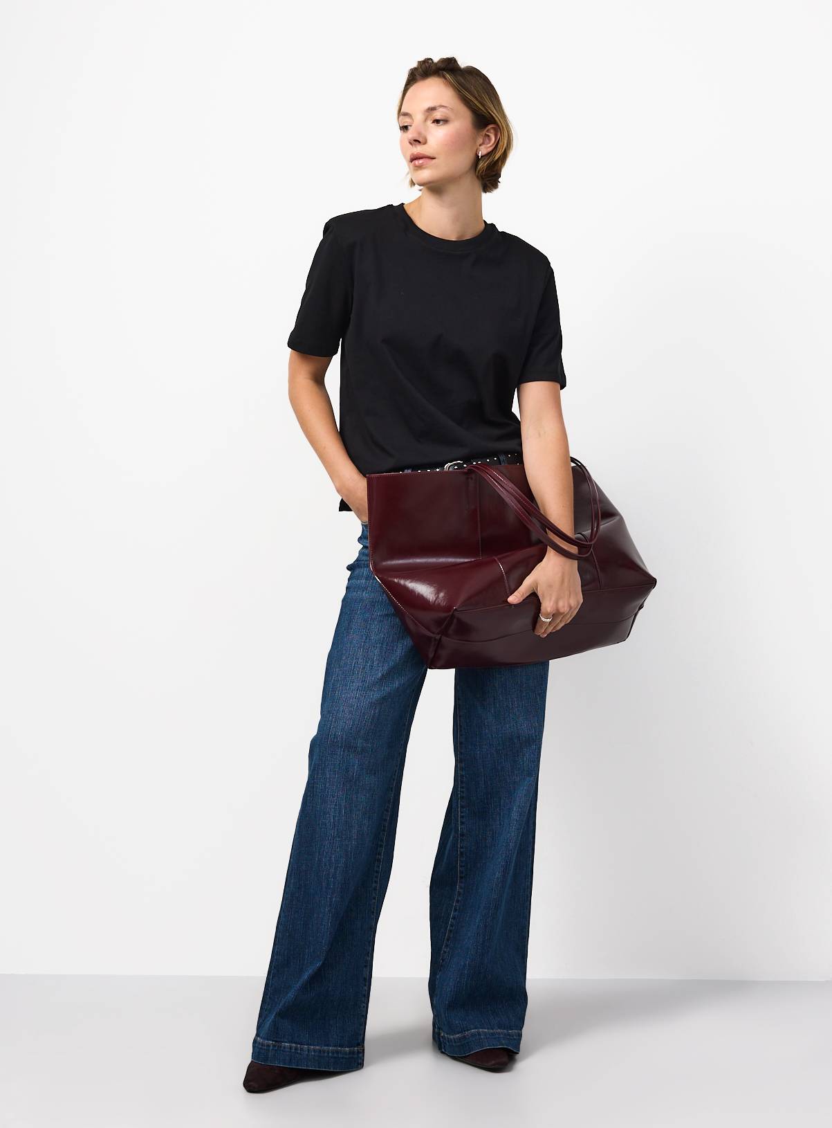 Black Shoulder Pad T-Shirt 22 - Image 2
