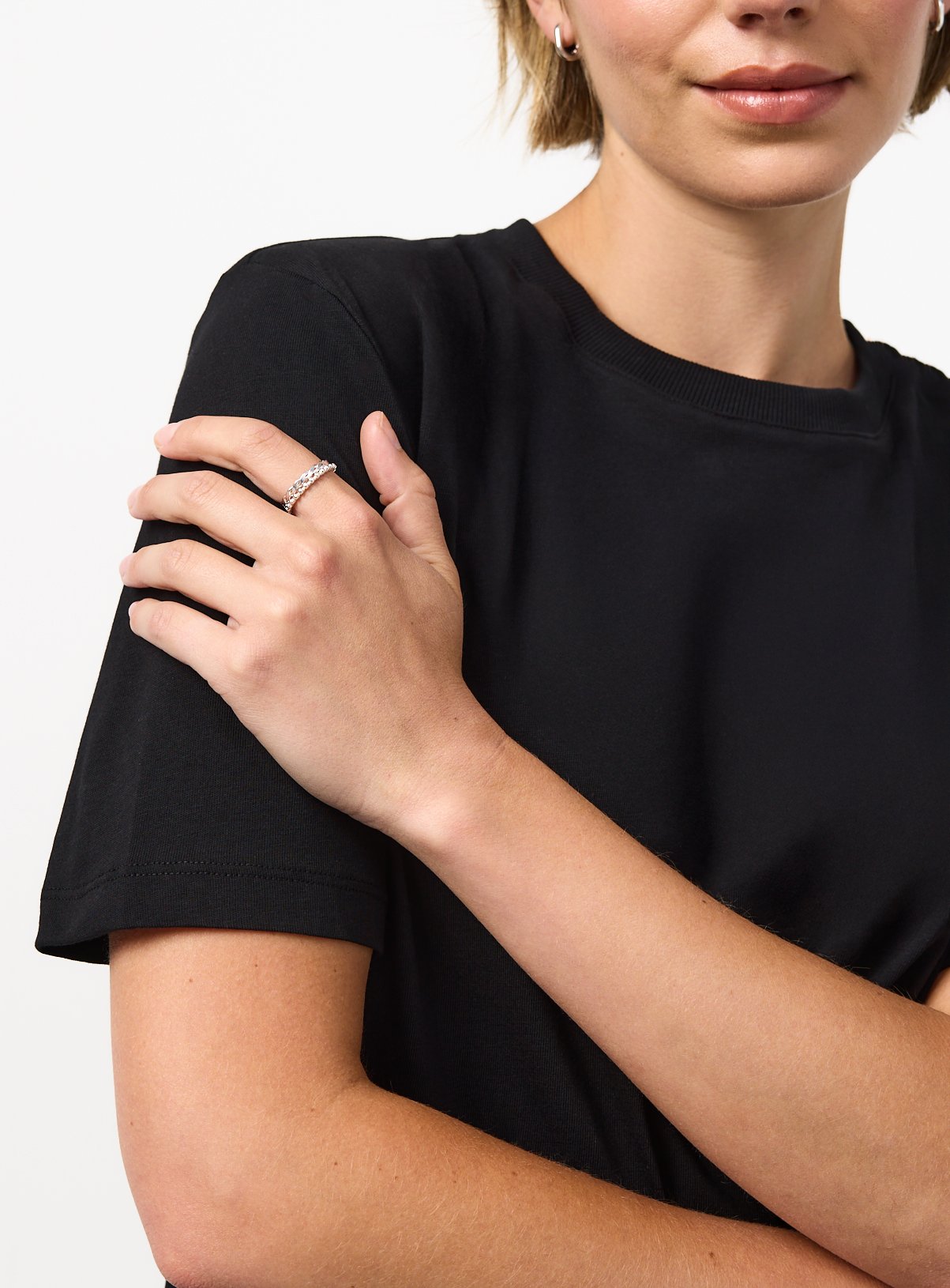Black Shoulder Pad T-Shirt 22 - Image 3 thumbnail