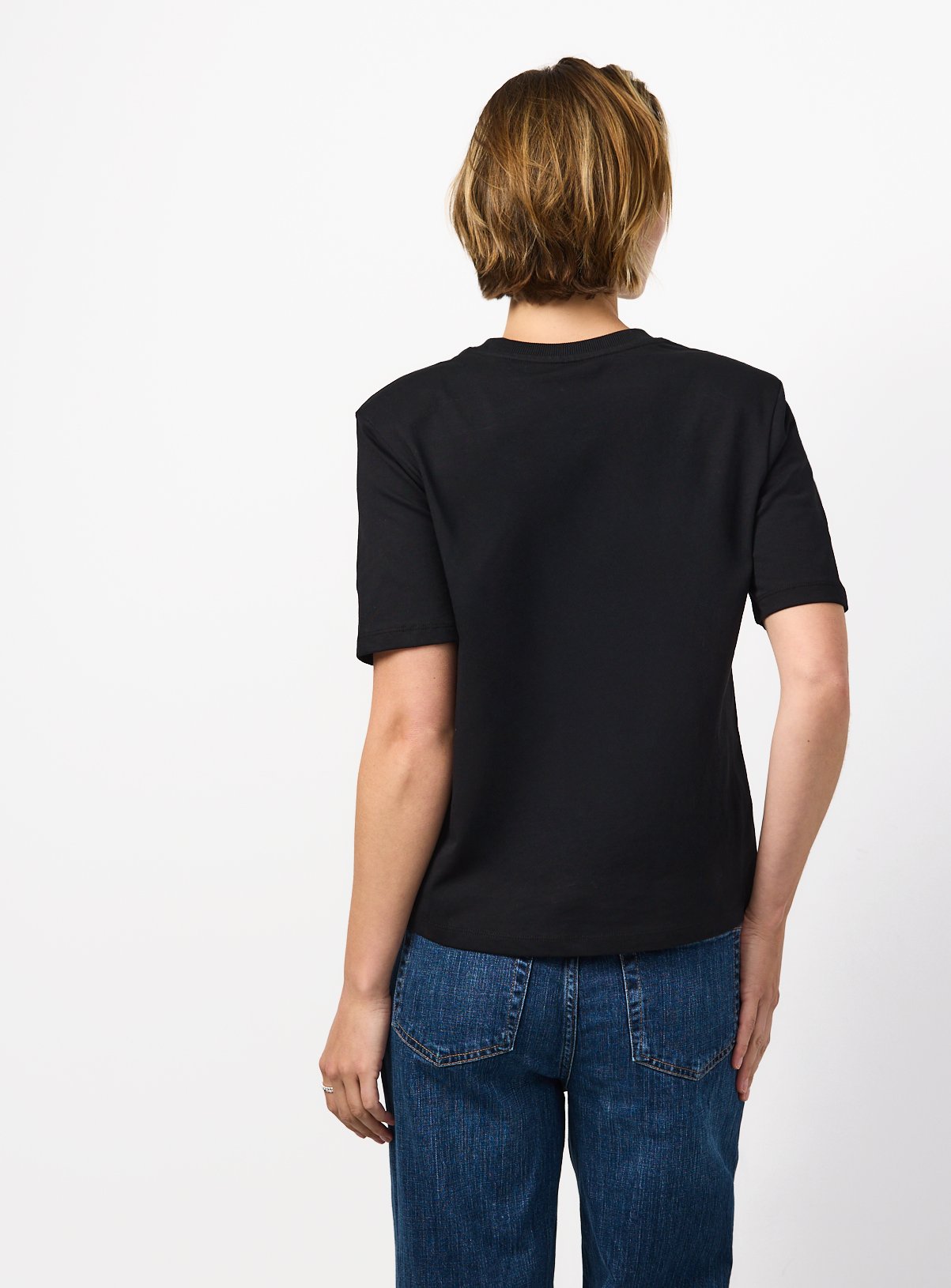Black Shoulder Pad T-Shirt 22 - Image 4 thumbnail