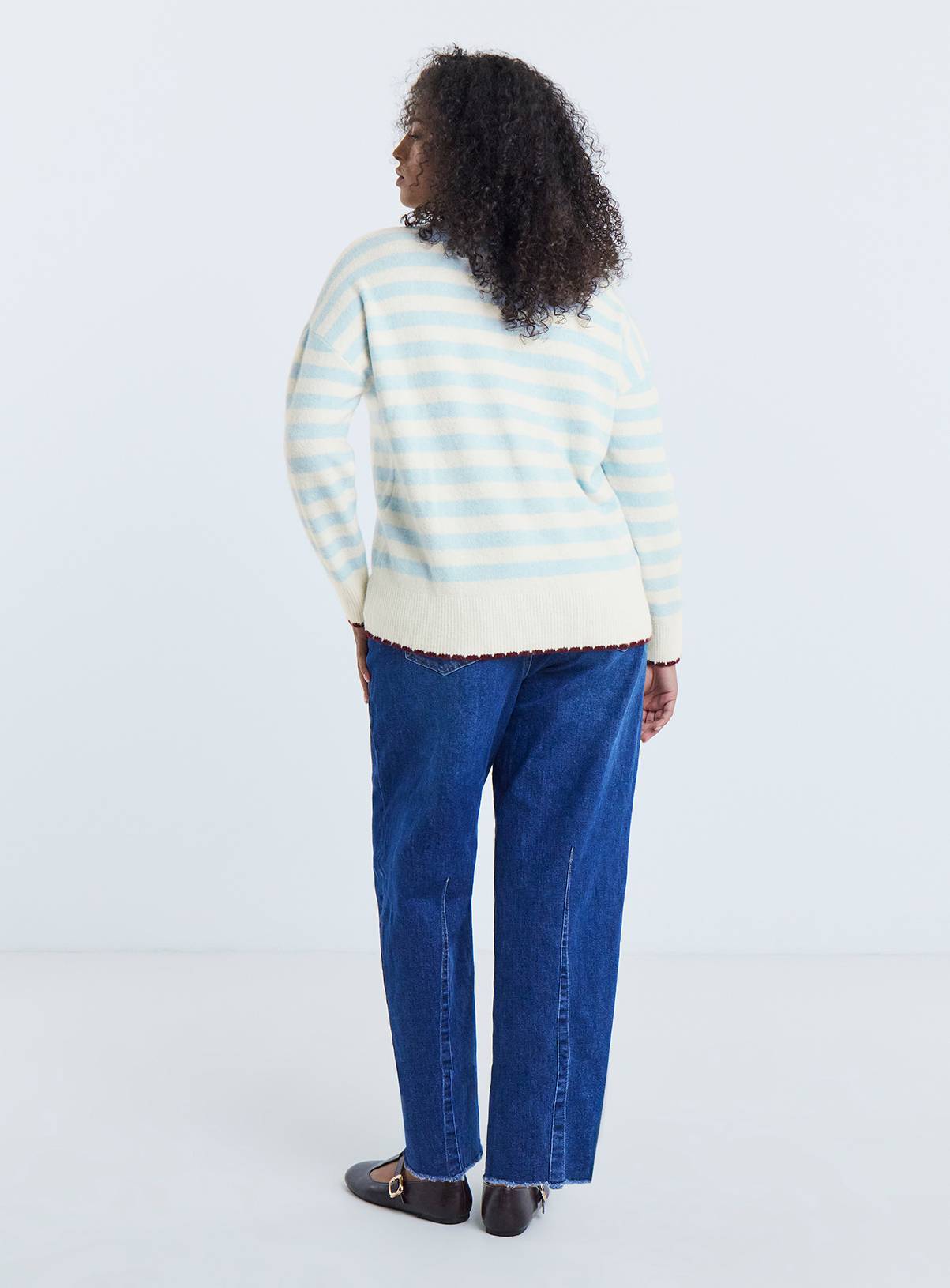 SIMPLY BE Cherry Stripe Jumper With Wool 32-34 - Image 2
