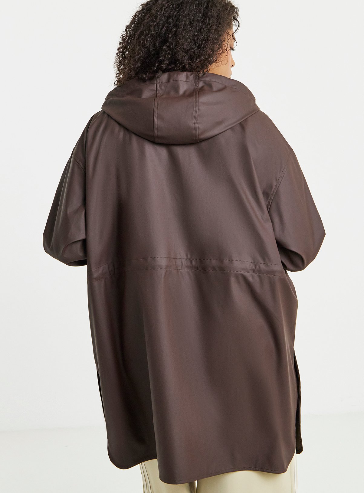 SIMPLY BE Brown Longline Coated Raincoat 14 - Image 2 thumbnail