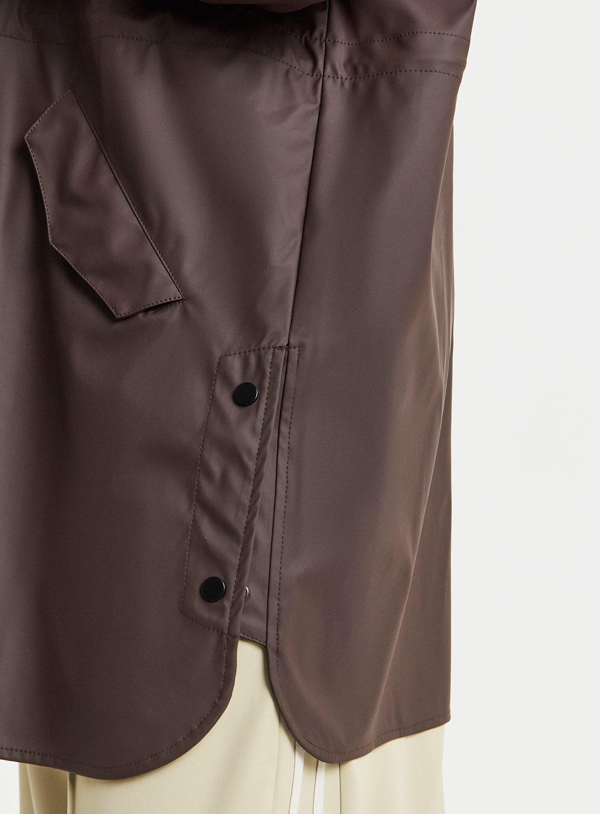 SIMPLY BE Brown Longline Coated Raincoat 14 - Image 4 thumbnail