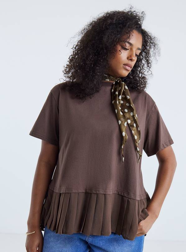 SIMPLY BE T-Shirt with Woven Pleated Back 22