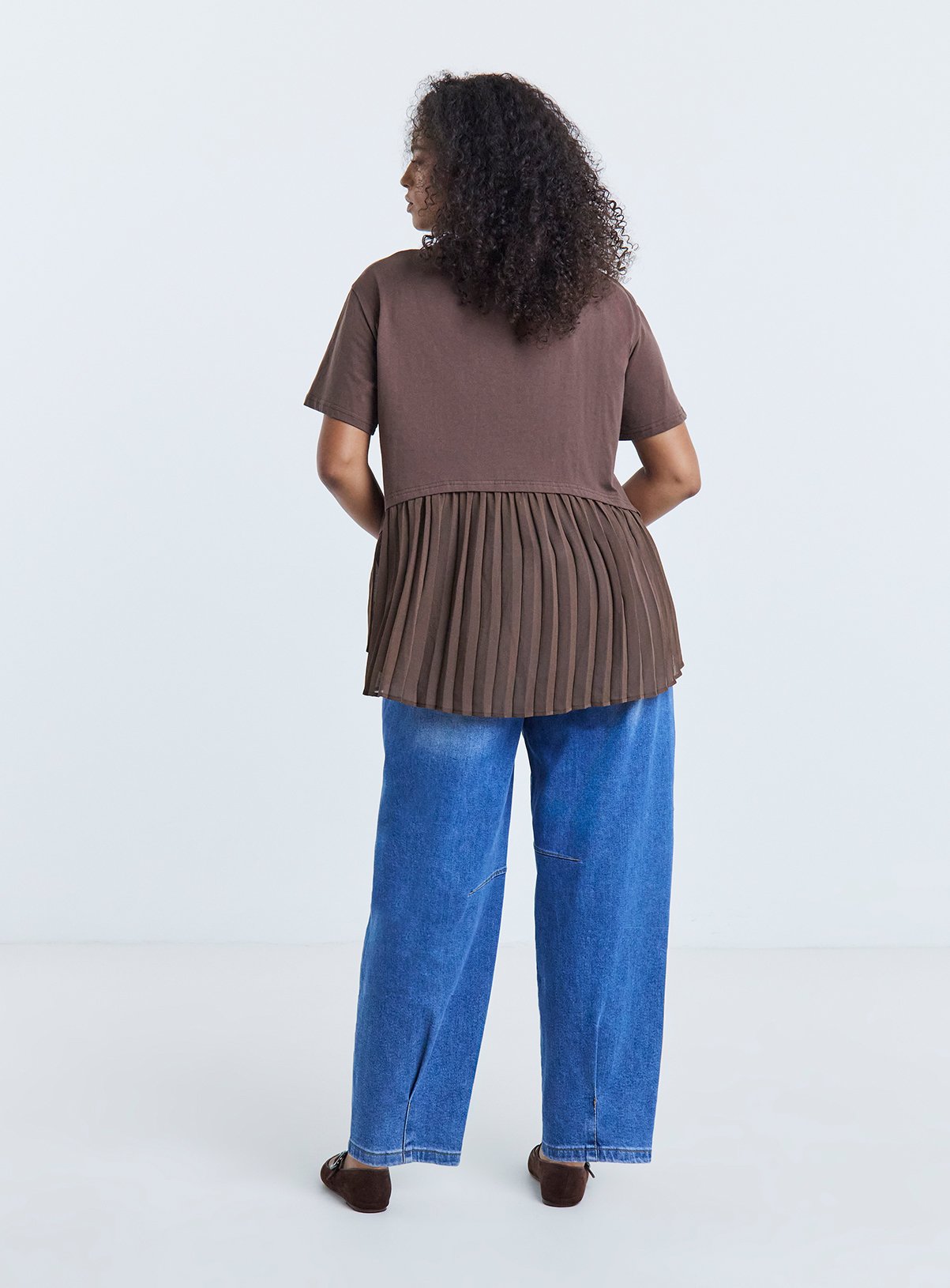 SIMPLY BE T-Shirt with Woven Pleated Back 22 - Image 2 thumbnail