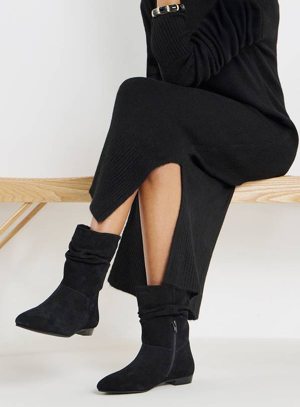 SIMPLY BE Ruched Ankle Boot Wide Fit 6