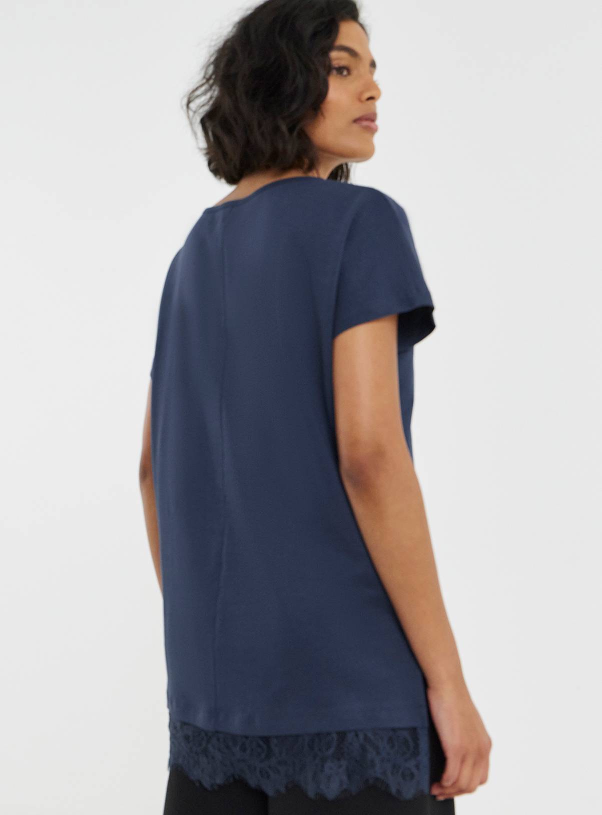 SIMPLY BE Navy Lace 2 in 1 T-Shirt 10 - Image 2