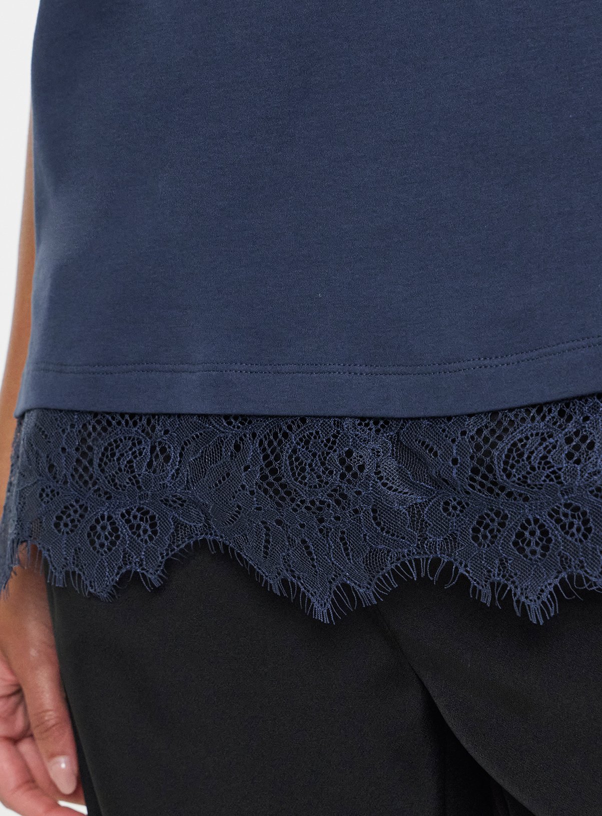 SIMPLY BE Navy Lace 2 in 1 T-Shirt 10 - Image 4 thumbnail
