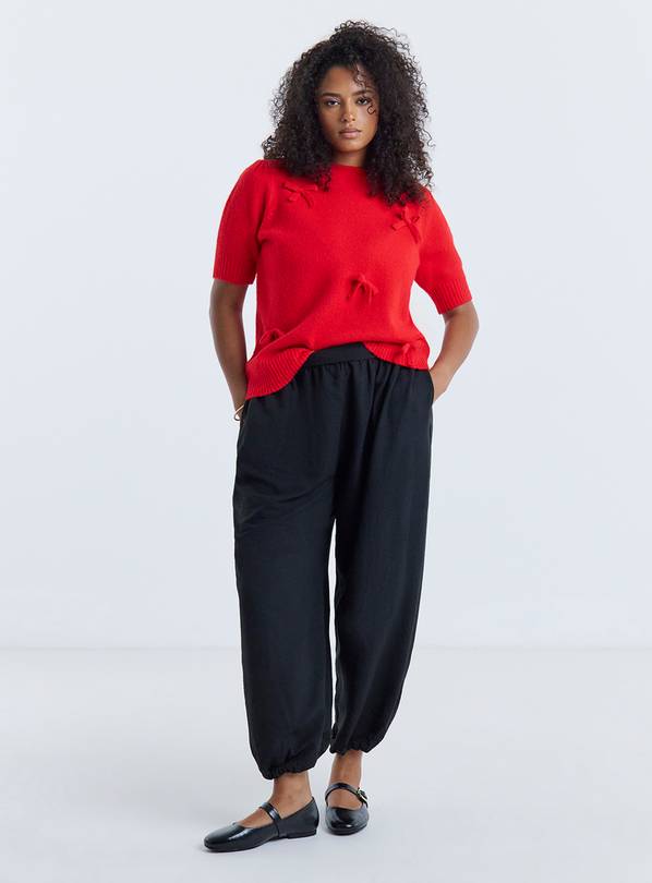 SIMPLY BE Short Sleeve Bow Jumper 8-10