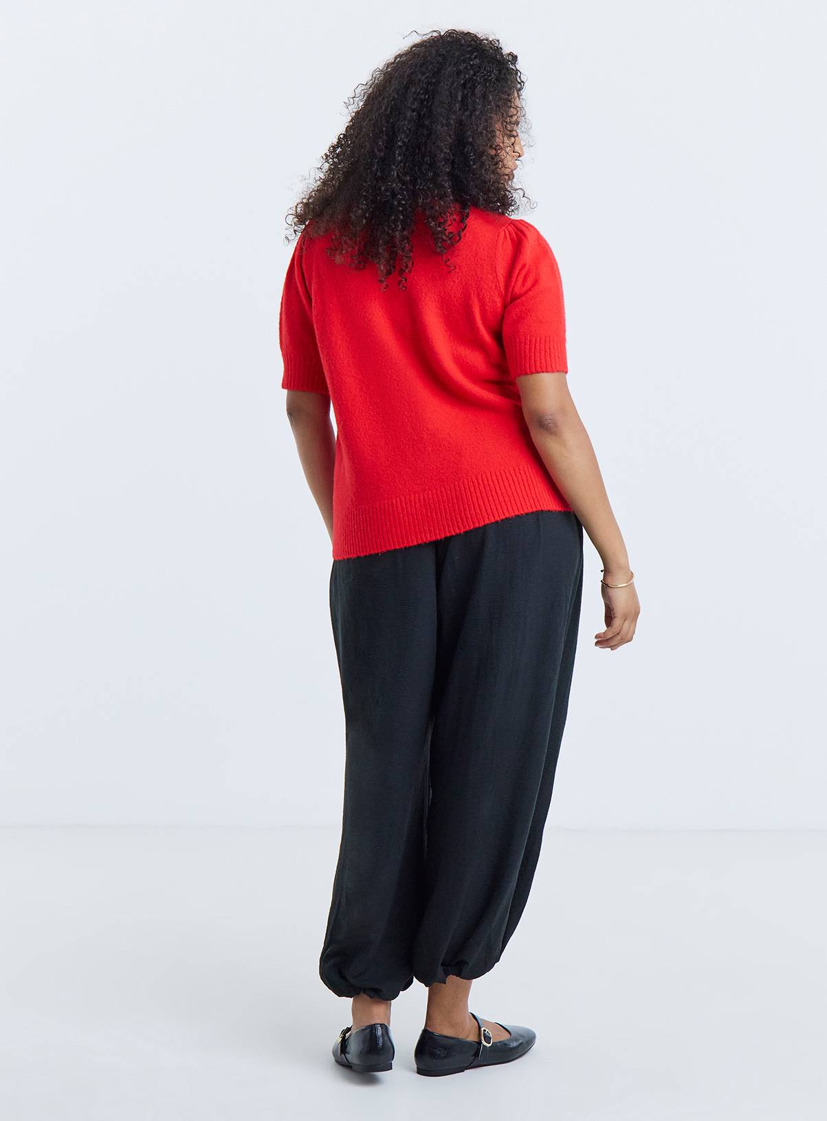 SIMPLY BE Short Sleeve Bow Jumper Red 28-30 - Image 2