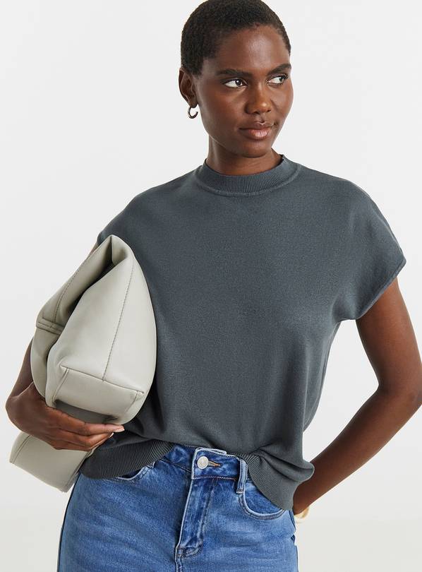 JD WILLIAMS Short Sleeve Funnel Neck T-Shirt 24-26