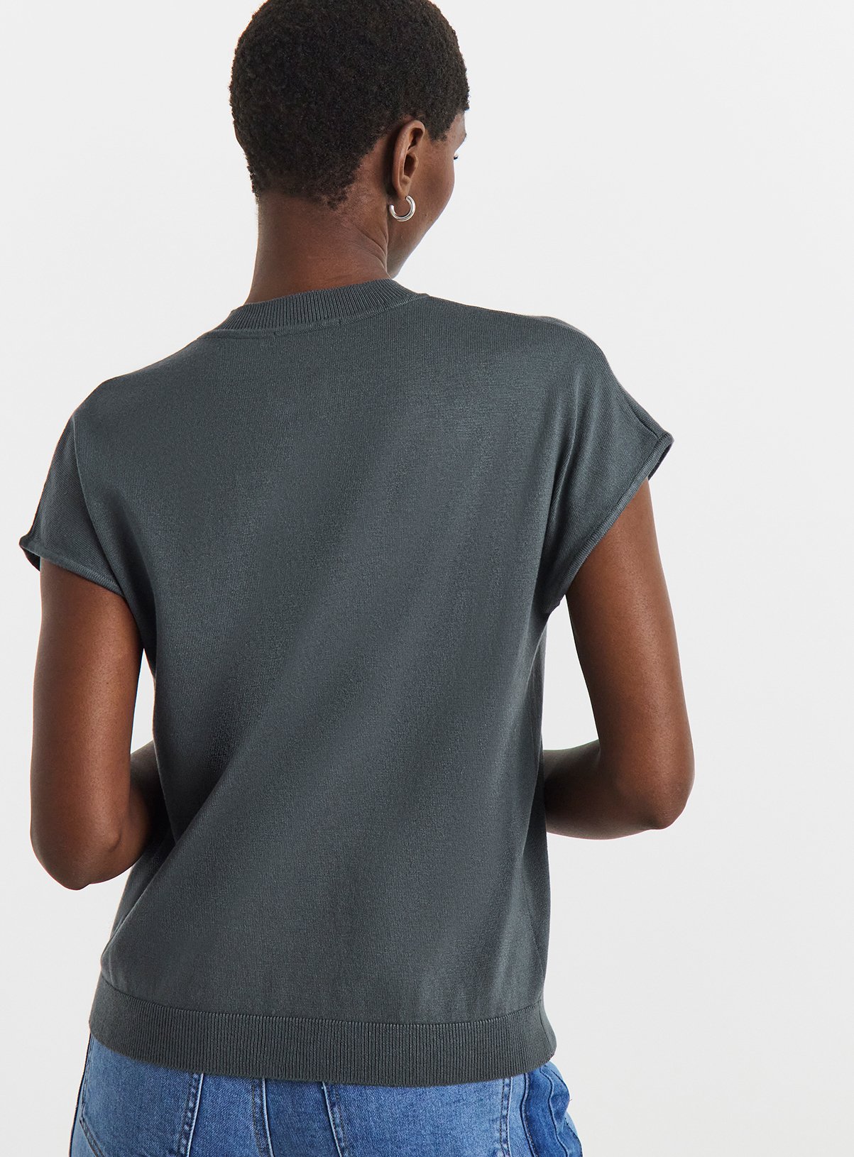 JD WILLIAMS Short Sleeve Funnel Neck T-Shirt 16-18 - Image 2 thumbnail