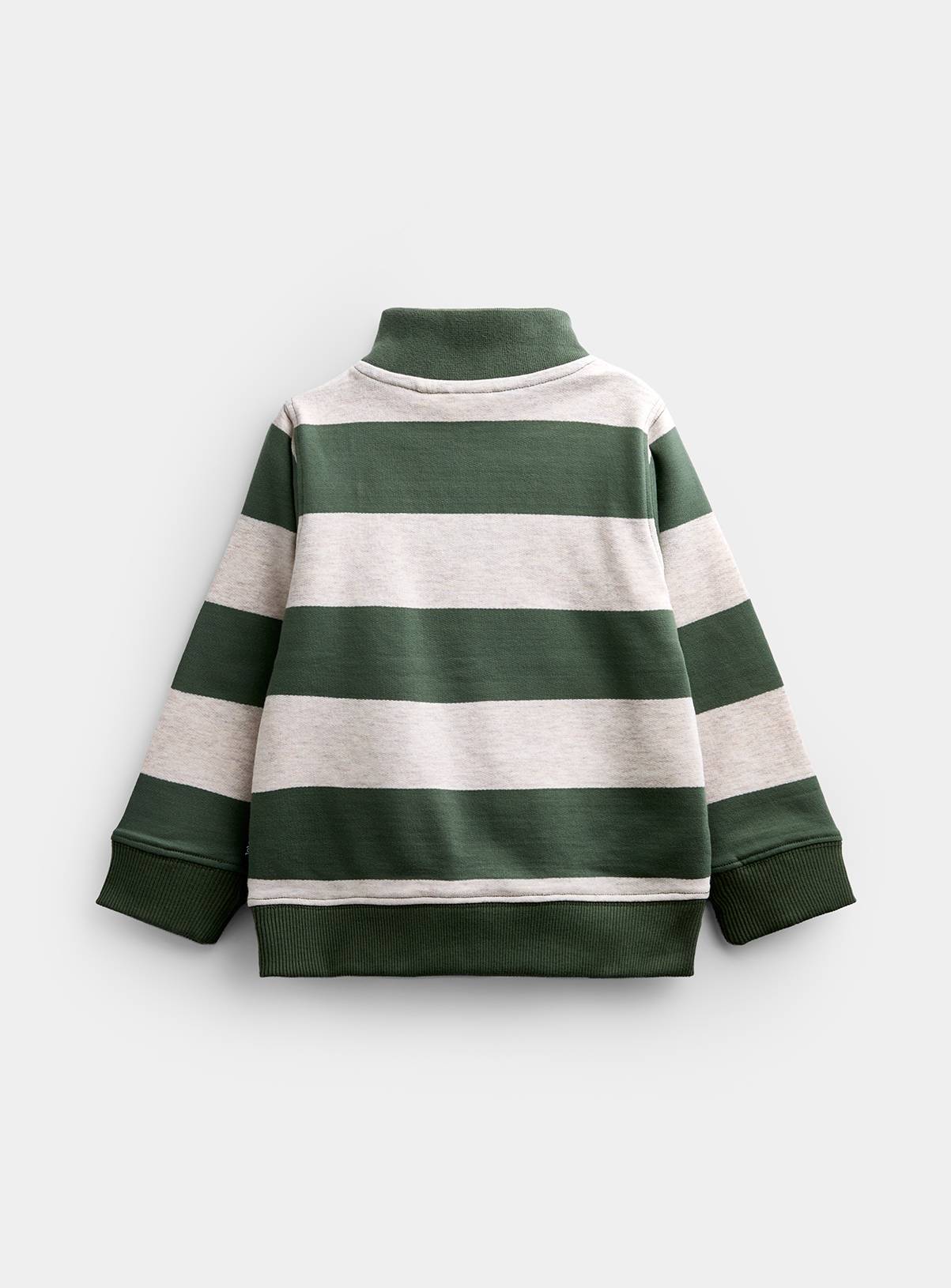 JOJO MAMAN BÉBÉ Tractor Embroidered Half Zip Sweatshirt Khaki Green 2-3 Years - Image 4