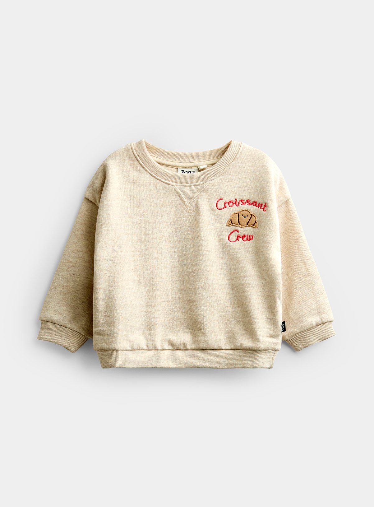 JOJO MAMAN BÉBÉ 2 Piece Croissant Club Sweatshirt and Jogger Set Oatmeal Marl 6-12 months - Image 4 thumbnail